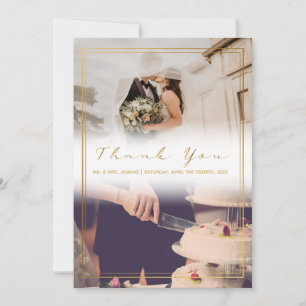 Agradecimiento Su foto boda, efecto atenuado tarjeta de agradecim