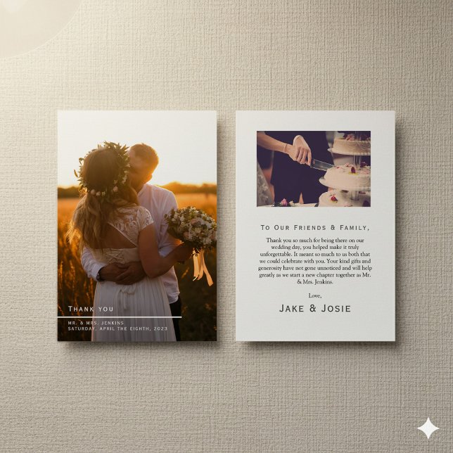 Agradecimiento Su memoria fotográfica boda, tarjeta de agradecimi (Your wedding photo memory, thank you card.)