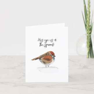 Agradecimiento Su ojo está en la tarjeta regalo de gorrión