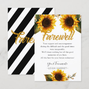 Agradecimiento Sunflowers Elegant Dejando tarjeta de despedida de