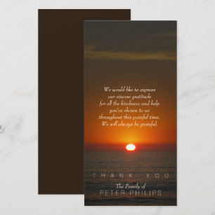 Agradecimiento Sunset Sympathy Gracias Tarjeta de fotos