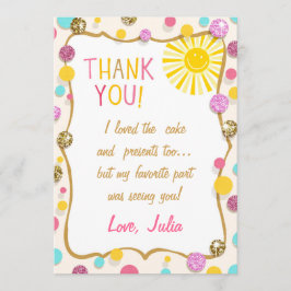 Agradecimiento Sunshine Lemonade Cumpleaños Tarjeta de agradecimi