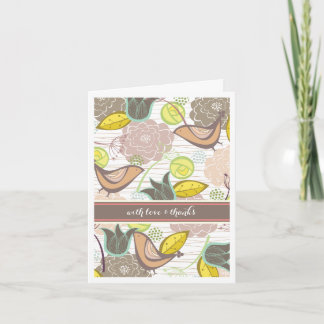 Agradecimiento Sweet Birds Floral Garden Gracias tarjeta de foto