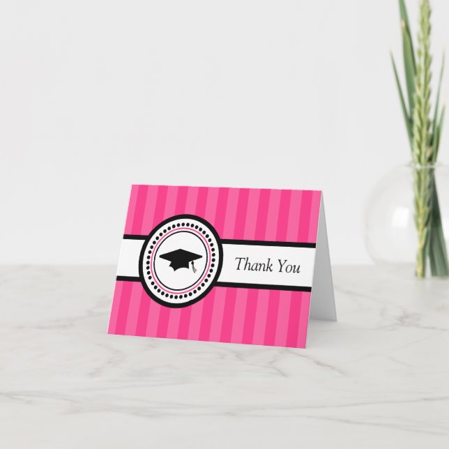 Agradecimiento Tapa de graduación de franjas Tarjeta de agradecim (Anverso)