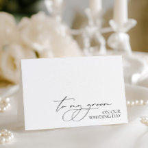 Tarjeta "A mi novio en mi día de bodas"