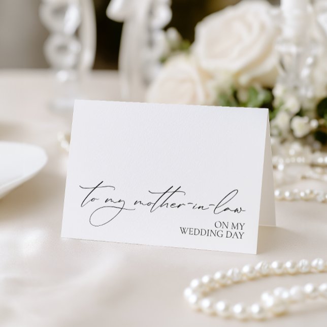 Agradecimiento Tarjeta "A mi suegra el día de mi boda" (To My Mother-In-Law On My Wedding Day" Card)