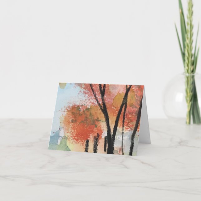 Agradecimiento Tarjeta acuarela de otoño (Anverso)