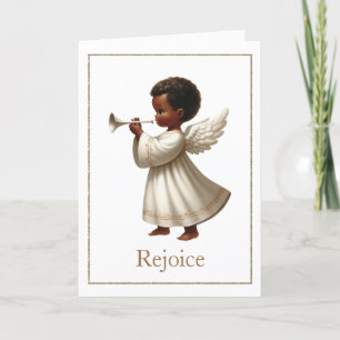 Agradecimiento Tarjeta Angel de Navidades Africanos-Estadounidens