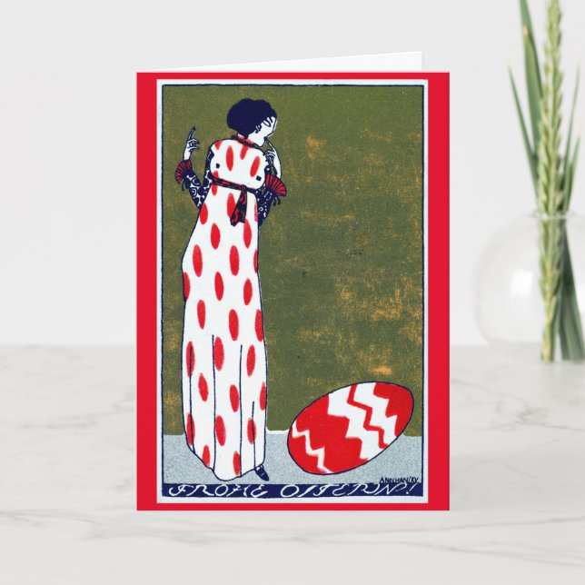 Agradecimiento Tarjeta Art Nouveau de Pascua (Anverso)