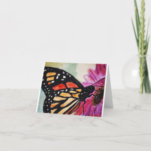 Agradecimiento Tarjeta blanca de la mariposa monarca