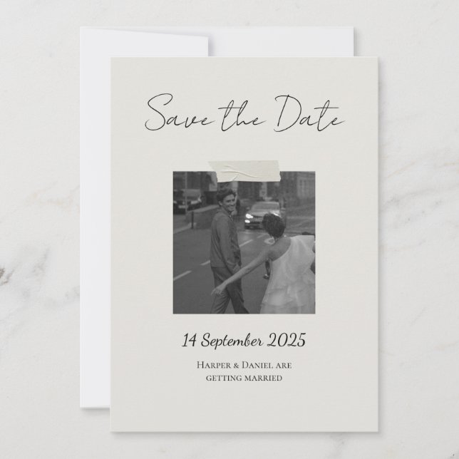 Agradecimiento Tarjeta Chic de Save The Date con toque personal (Anverso)