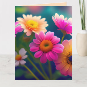 AGRADECIMIENTO TARJETA COLORIDA DE SALUD DE CUMPLEAÑOS DE FLORES
