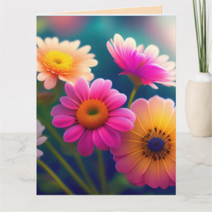 AGRADECIMIENTO TARJETA COLORIDA DE SALUD DE CUMPLEAÑOS DE FLORES