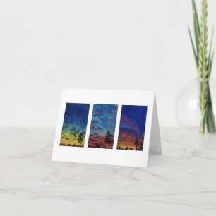 Agradecimiento Tarjeta Colorida del Cielo con Puestas de Sol Herm
