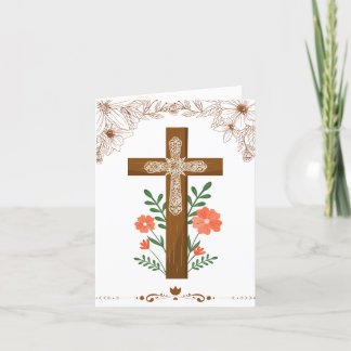 Agradecimiento Tarjeta cruzada simple marrón de Pascua