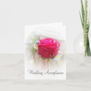 Agradecimiento Tarjeta de aceptación de boda Pink Rosebud