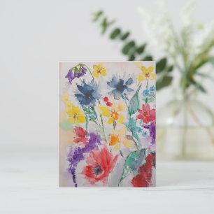 Agradecimiento Tarjeta de acuarela Spring Wildflowers