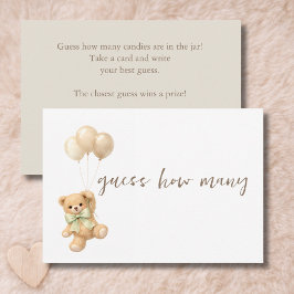 Agradecimiento Tarjeta de adivinanza para Baby Shower "Apenas pod