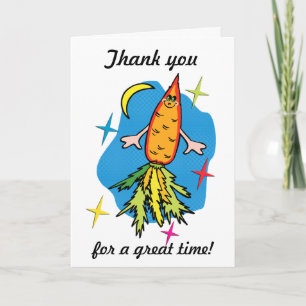 Agradecimiento Tarjeta de agradecimiento: Carrot Rocket Ship