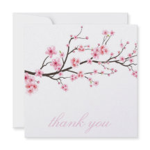 TARJETA DE AGRADECIMIENTO: FLORES DE CEREZO SAKURA
