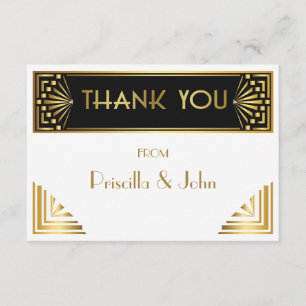 Agradecimiento Tarjeta de agradecimiento, Gran Gatsby, elegante, 