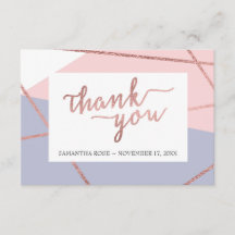 Tarjeta de agradecimiento, oro Rosa