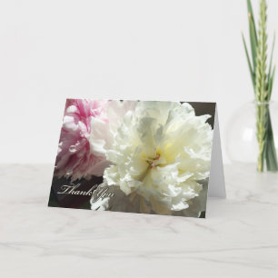 Agradecimiento Tarjeta de agradecimiento, Peonies en blanco y ros