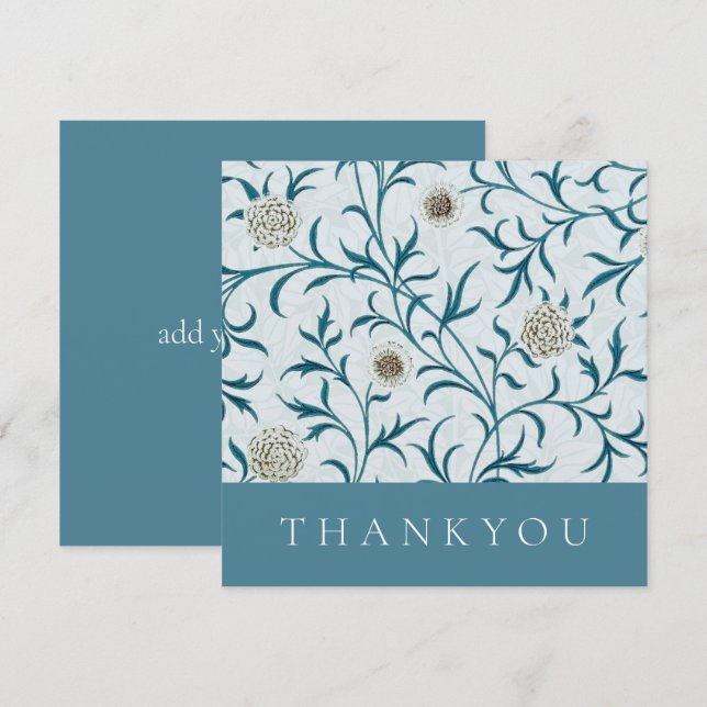 Agradecimiento Tarjeta de agradecimiento: WILLIAM MORRIS : DISEÑO (Anverso / Reverso)