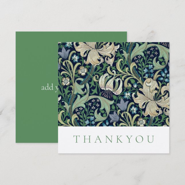 Agradecimiento Tarjeta de agradecimiento: WILLIAM MORRIS : MADRES (Anverso / Reverso)