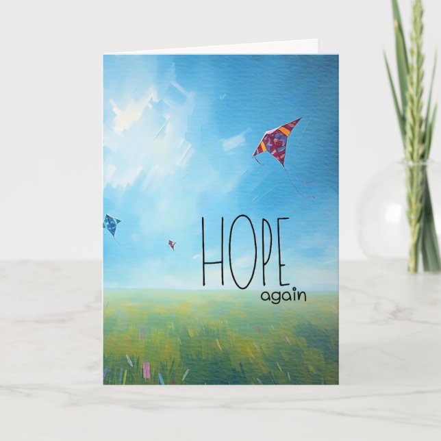 Agradecimiento Tarjeta de aliento 5x7 plegada "Hope Again" (Anverso)