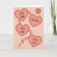 Tarjeta de amor Crochet Hearts