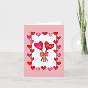Agradecimiento Tarjeta de amor Lollipop el día de San Valentín