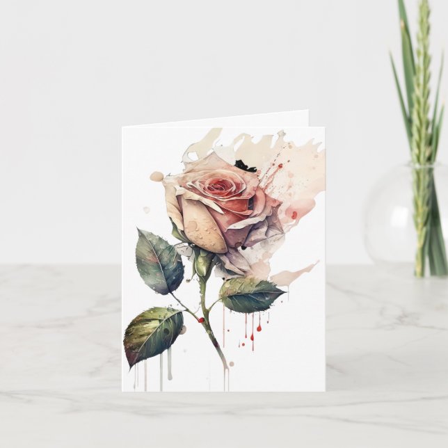 Agradecimiento Tarjeta de Amor Rosa Rubor (Anverso)