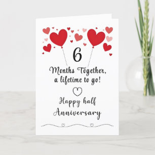 Agradecimiento Tarjeta de aniversario de 6 meses para esposa o es