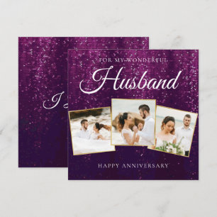 Agradecimiento Tarjeta de aniversario de Boda de foto de Moda púr
