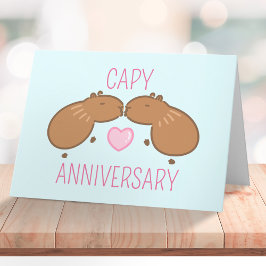 Agradecimiento Tarjeta de Aniversario de la Pareja de Capibara Be