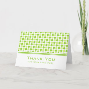 Agradecimiento Tarjeta de aniversario de Lime Green Dots Employee