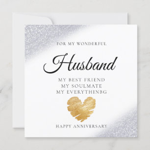 Agradecimiento Tarjeta de Aniversario del Boda del Marido Elegant