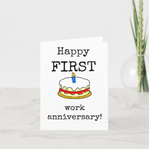 Agradecimiento Tarjeta de Aniversario del Primer Trabajo Feliz
