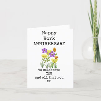 Agradecimiento Tarjeta de Aniversario del Trabajo Feliz