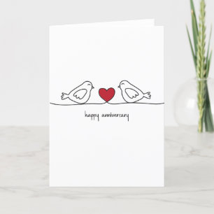 Agradecimiento Tarjeta de Aniversario Feliz de Aves de Amor
