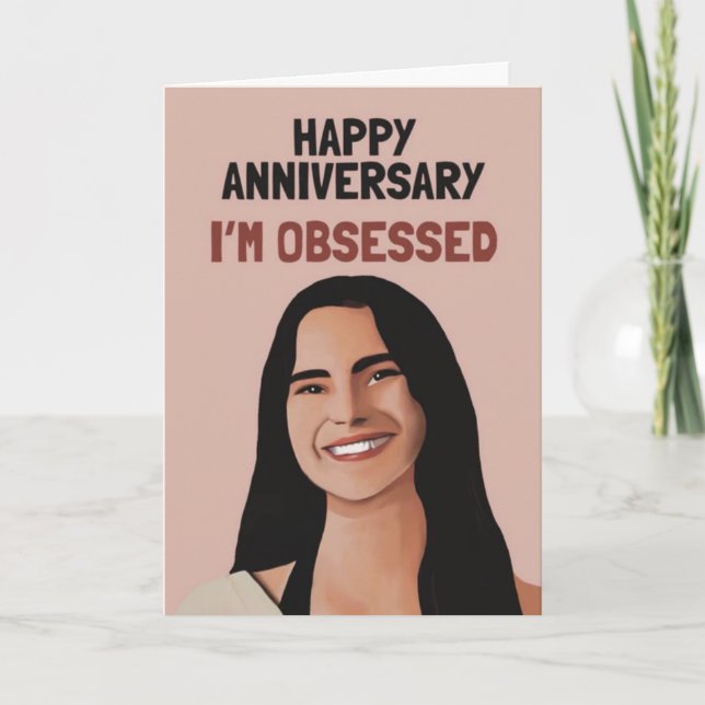 Agradecimiento Tarjeta de aniversario obsesionado  (Anverso)