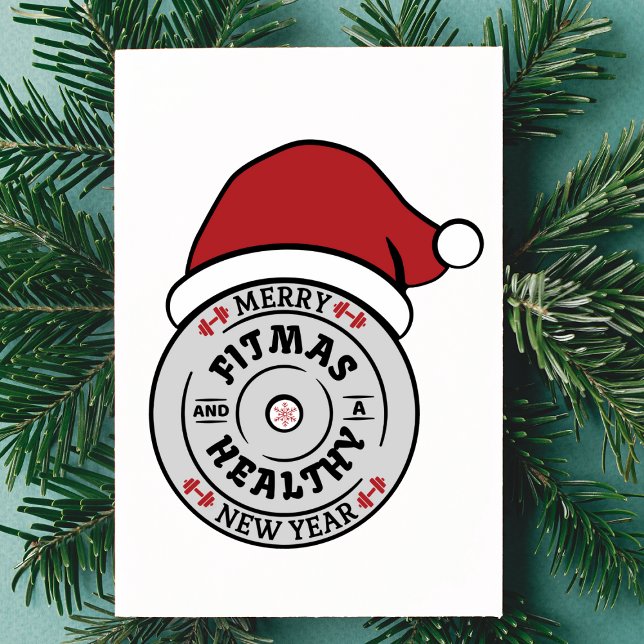 Agradecimiento Tarjeta de Año Nuevo para navidades Merry Fitmas y (Subido por el creador)