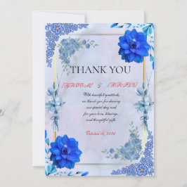 Agradecimiento Tarjeta de Apreciación Floral Romántica Acuarela d