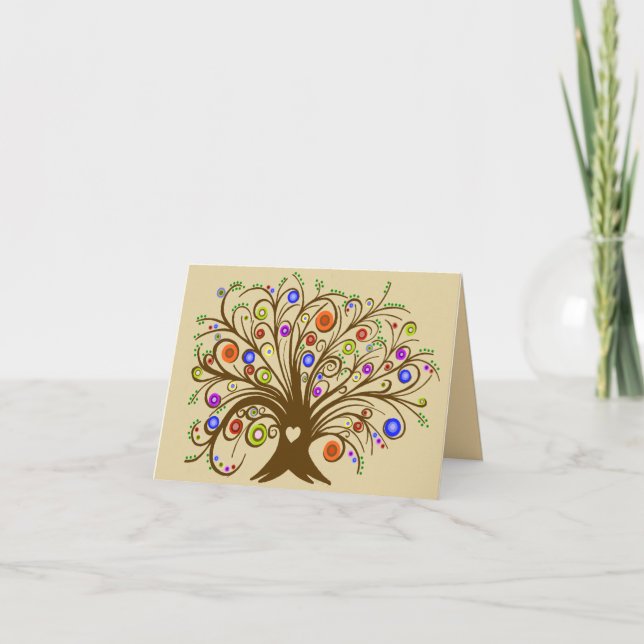 Agradecimiento Tarjeta de árbol caprichosa (Anverso)