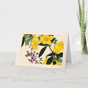 Agradecimiento Tarjeta de arte botánico Allamanda & Clarkia