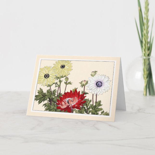 Agradecimiento Tarjeta de arte botánico - Anémonas (Anverso)