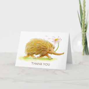 Agradecimiento Tarjeta de arte Echidna whimsy animal acuarcolor