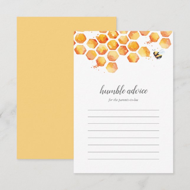 Agradecimiento Tarjeta de asesoramiento Baby Shower Bee Bumblebee (Anverso / Reverso)