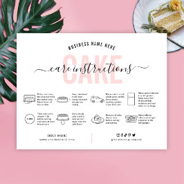 Agradecimiento Tarjeta de asistencia para pasteles Estética Rosa